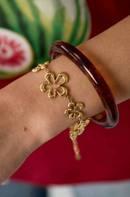 Bracelet Fleurs Dorées