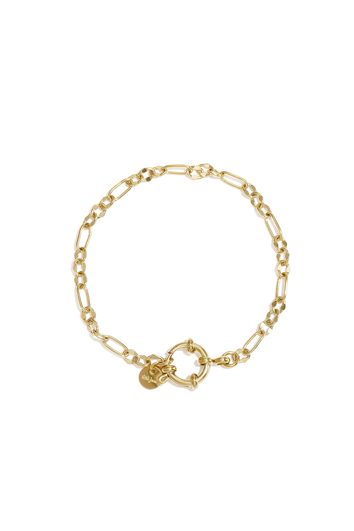 Bracelet avec fermoir avant et maillons de tailles différentes