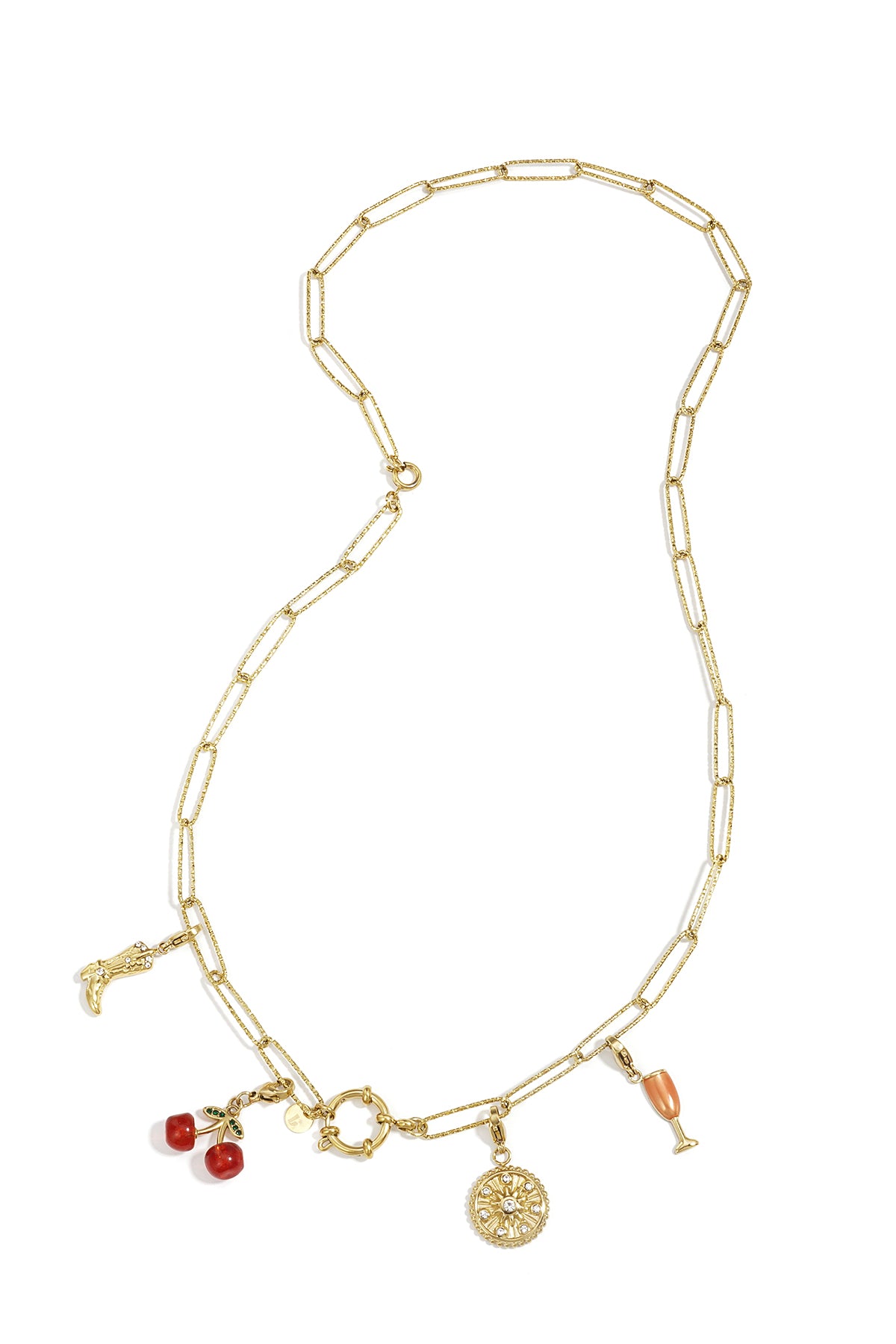 Collier et bracelet 2 en 1 avec maillons texturés