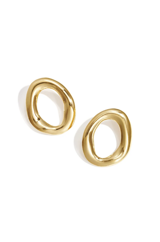 Boucles d'Oreilles Ovales Dorées