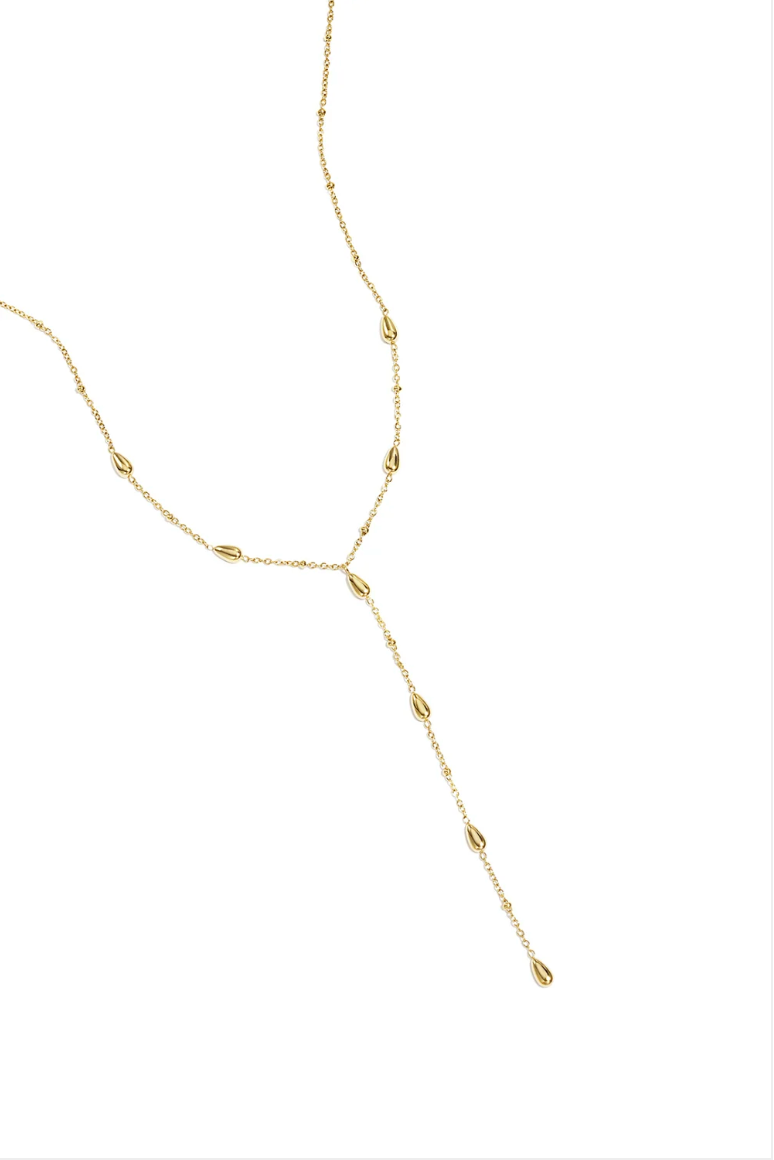 Collier Chaîne Y Gouttes Dorées