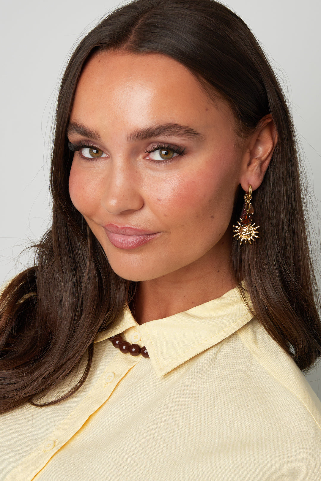 Boucles d'oreilles en perles d'acier inoxydable, collection Sun Simple Daily Simple, bijoux pour femmes