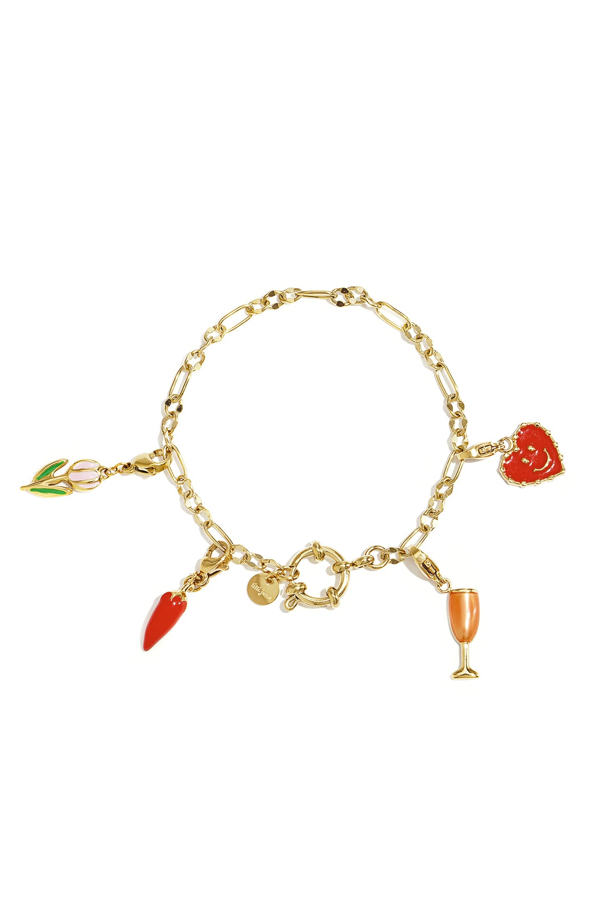 Bracelet avec fermoir avant et maillons de tailles différentes