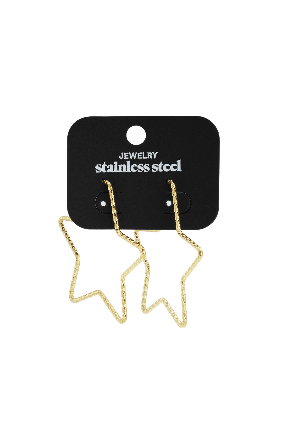 Boucles d'oreilles créoles en acier inoxydable, série Star Casual Daily Simple, bijoux pour femmes