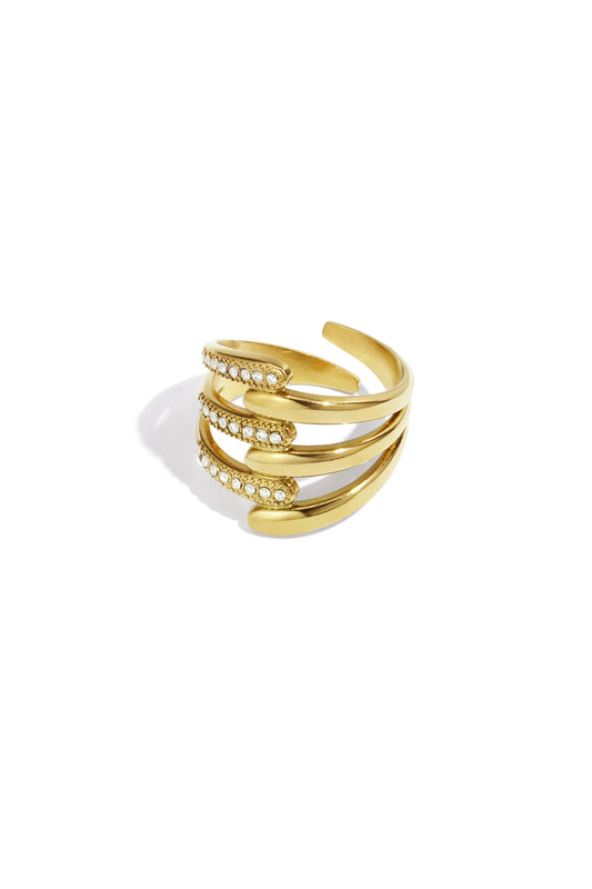 Bagues de déclaration en acier inoxydable, lignes décontractées, simples et quotidiennes, bijoux pour femmes