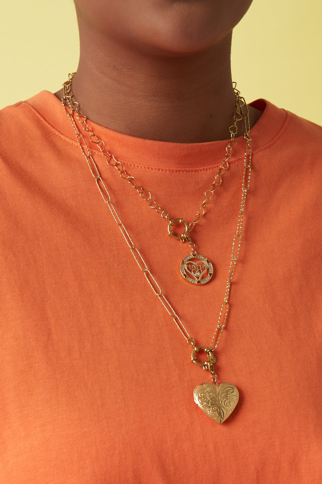 Collier et bracelet 2 en 1 avec maillons texturés