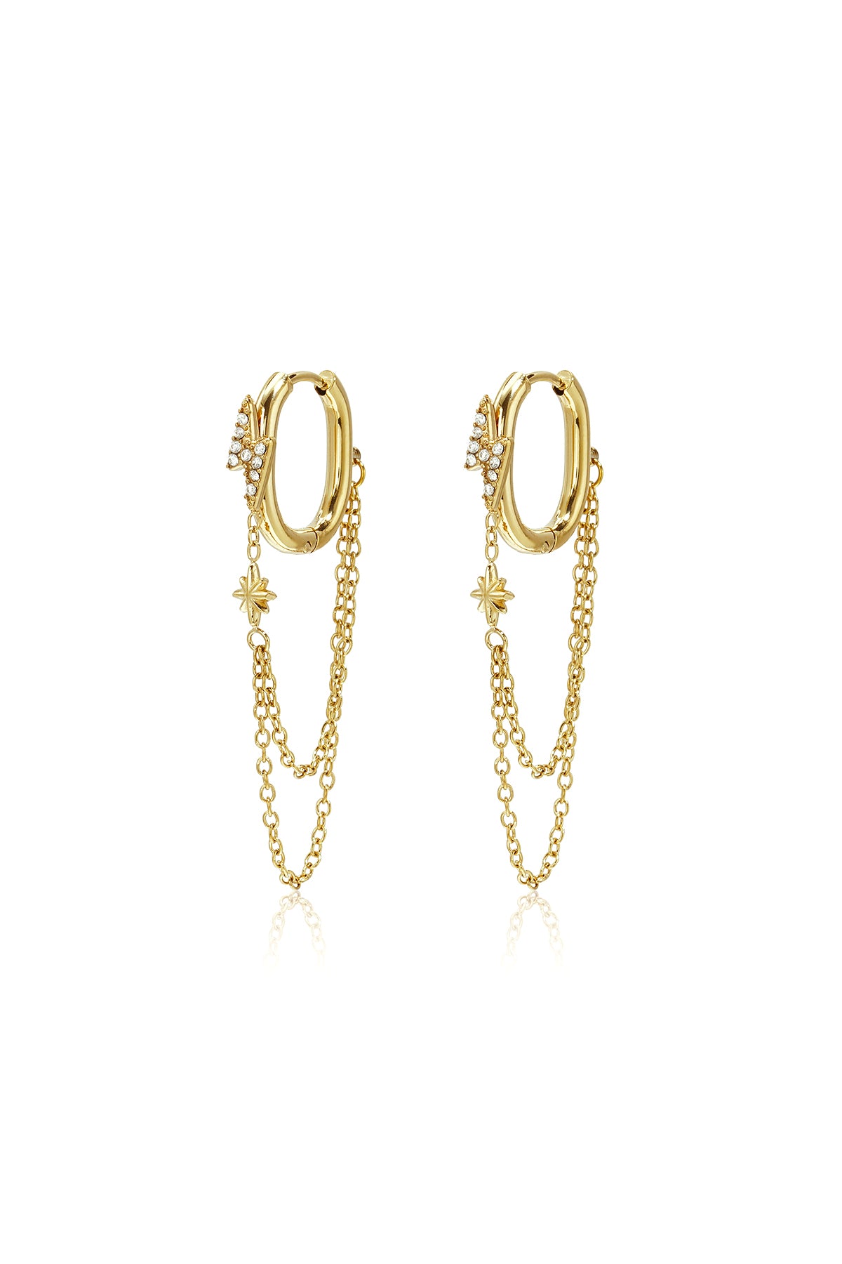 Boucles d'oreilles pendantes en acier inoxydable, chaîne, collection Simple Daily Simple, bijoux pour femmes