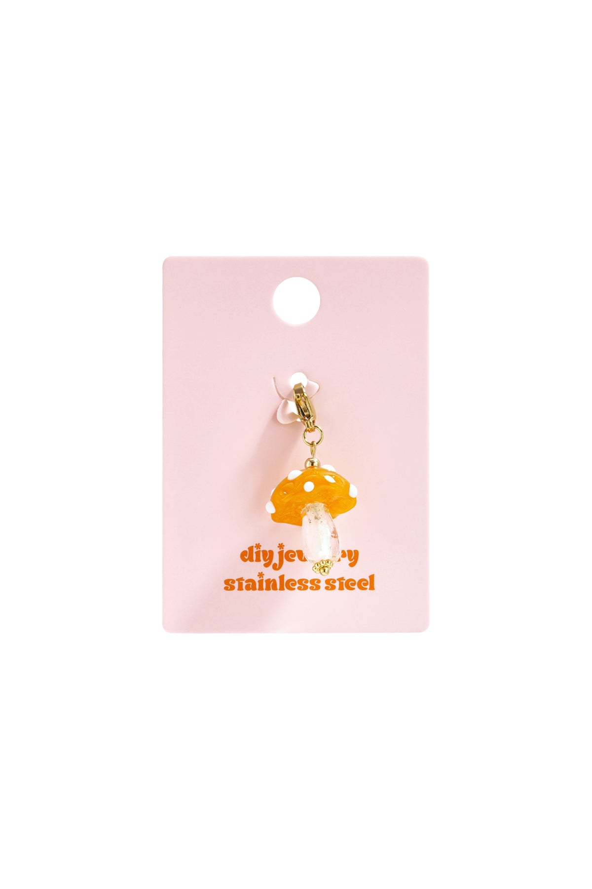 Bijou breloque champignon orange DIY